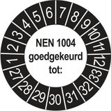 Merkloos / Sans marque Ricard Keuringsstickers NEN 1004 2027 | 50 stuks, Ø 35 mm | Buiten Zwart