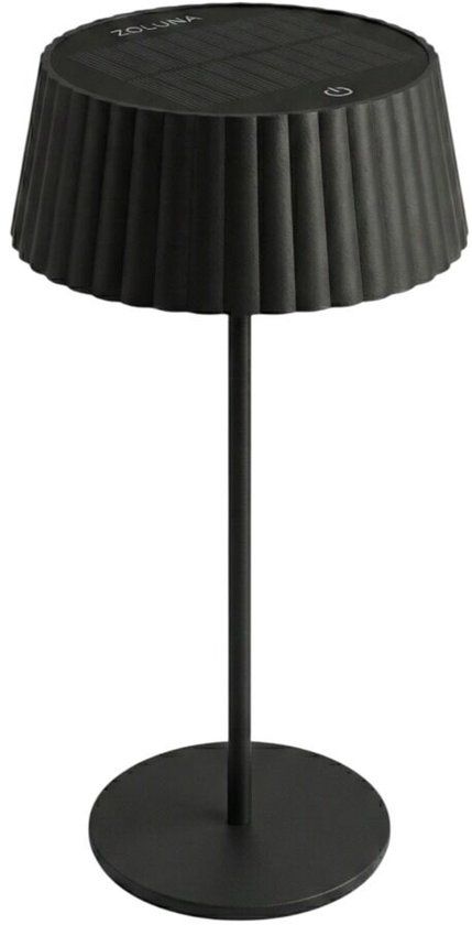 ZOLUNA Jyp Solar Tafellamp - Zwart - 25cm - USB Oplaadbaar - Dimbaar - Buitenlamp Zonne-energie