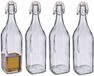 Westmark Beugelfles / Weckfles - 6x - Transparant Glas - Waterdicht - 1 Liter - Vierkant