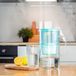 Wessper Carafe à eau en verre 3L compatible avec les cartouches de filtre à eau Brita MAXTRA+ - incl. 1 cartouche filtrante - Carafe à eau - Couleur menthe