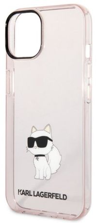 Karl Lagerfeld Ikonik Choupette - Roze Hardcase - iPhone 14 Plus