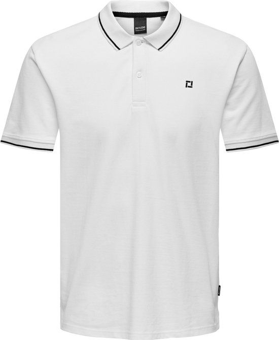 ONLY & SONS ONSFLETCHER LIFE SLIM SS POLO NOOS Heren Poloshirt - Bright White - Maat S