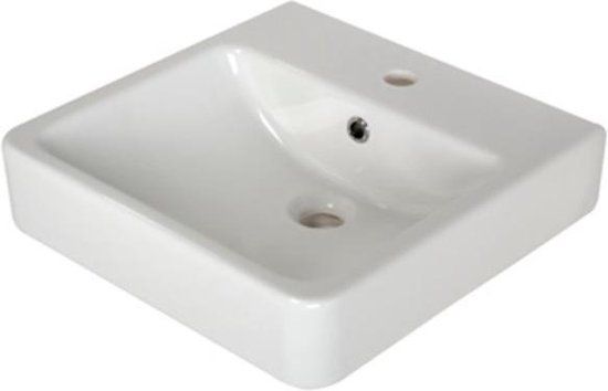 Plieger Seattle Wastafel 45x45cm - Wit - Enkele wastafel