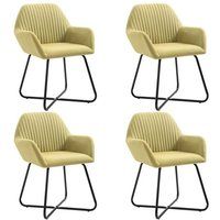 vidaXL Eetkamerstoelen 4 st stof groen