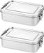 Unyqoos® Set de deux boîtes à lunch étanches en acier inoxydable