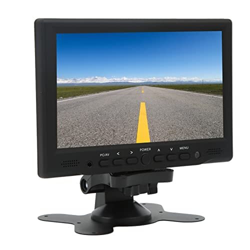 Zunate 7-inch LED-monitor, Draagbaar HD-scherm 1366 X 768 Resolutie 250 cd/? Helderheid 500:1 Contrast, met Luidsprekers en VGA, AV, HDMI, voor RV Truck