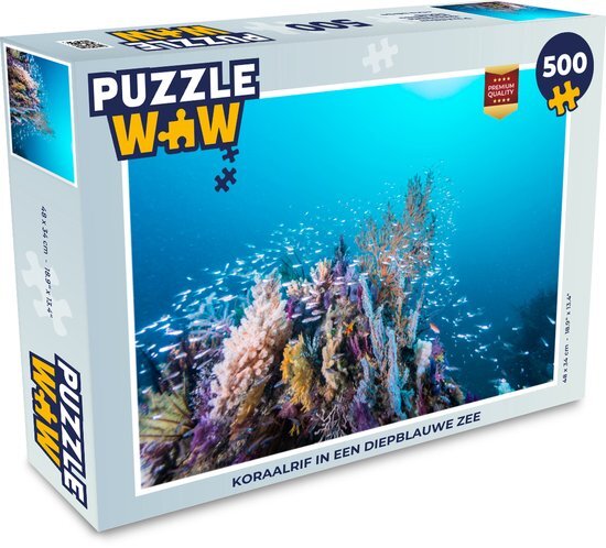 MuchoWow Puzzel Koraalrif in een diepblauwe zee - Legpuzzel - Puzzel 500 stukjes