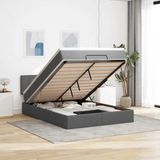 vidaXL Bed met matras 140x190 cm stof donkergrijs