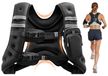 Gilet lesté 11,5 kg - Gilet d'entraînement fitness réglable - Avec bandes réfléchissantes - Avec poches de rangement - Convient pour la musculation, la course à pied et le jogging - Noir