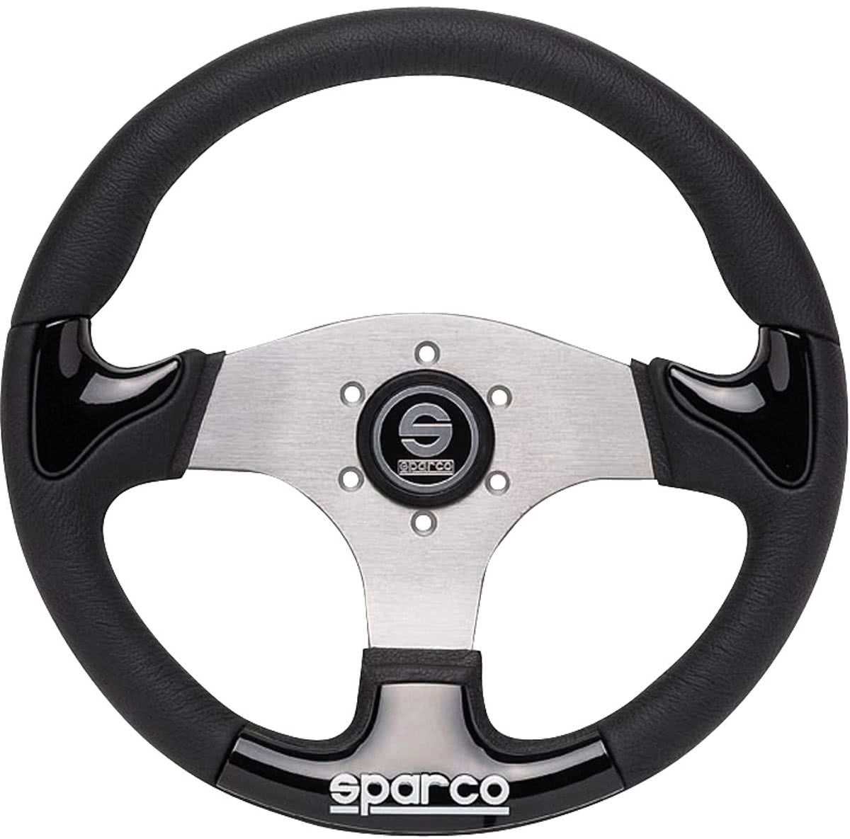 Sparco Universeel Sportstuur 'P222' - Zwart/Aluminium - Diameter 345mm