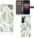 B2Ctelecom Sony Xperia 1 II Hoesje Leaves Book Case Kunstleer TPU Bladeren
