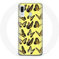 Maniacase Etui voor Samsung Galaxy A40 Vlinders Gele Achtergrond