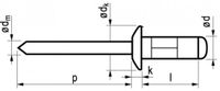 Masterfix blindklinknagel 4.8x12mm - platbolkop (Per 500 stuks)