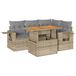 vidaXL 5-delige Loungeset met kussens, polyrattan, beige