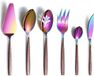 Goodivery 30-delige Bestekset met Maanoppervlak Handvat en Glanzende Gouden Titanium Coating