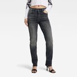 G-Star Strace Straight Wmn Jeans Coton Chanvre Élasthanne Worn in Black Moon
