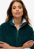 Superdry - Velours sweatshirt met halve rits - Dames - Truien