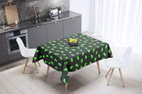 Bonamaison Tafelkleed, Anti-Mold, Sneldrogend, Waterdicht, 100% Polyester Tafellaken, Neon groene rook, 140 x 140 Cm