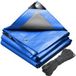 VOUNOT Bâche, en polyéthylène, 180 g/m², imperméable, extra lourd et robuste, enduit des deux côtés, avec œillets en aluminium, bâche imperméable pour jardin et piscine, bleu, 4 x 8 m