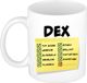 Bellatio Decorations Naam mok Dex - wit - top gozer - keramiek - 300 ml