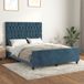 Maison Exclusive - Cadre de lit sans matelas, bleu foncé, 140x190 cm, velours