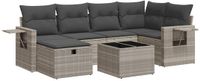 vidaXL 7-delige loungeset met kussens, polyrattan, lichtgrijs