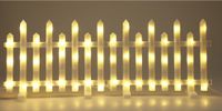 Merkloos Verlichte hek omheiningen - set van 16x st - warm wit - led - L35 x H24,5 cm - verlichting