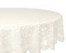DII Home Essentials tafelkleed, 100% polyester, machinewasbaar, shabby chic, vintage tafelkleed of overlay, 160 cm, rond, vintage kant, crèmekleurig