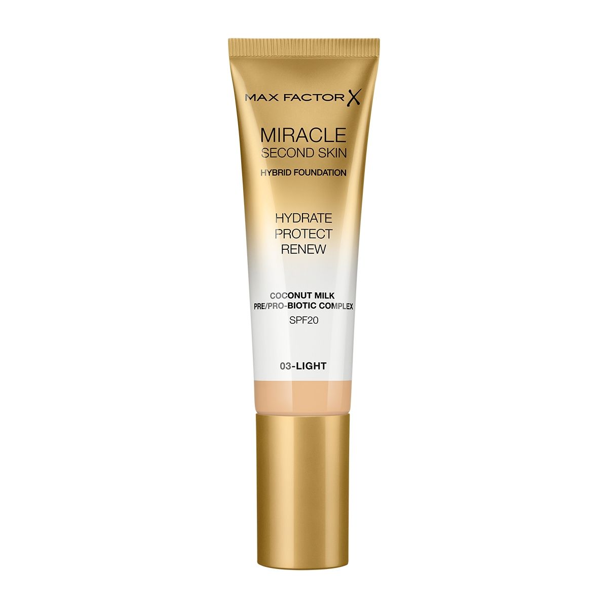 Max Factor Miracle Second Skin Foundation - 03 Light - 30ml