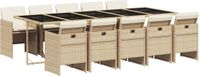 vidaXL 11-delige tuinset met kussens, polyrattan, beige