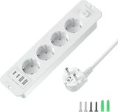 Merkloos / Sans marque Inschuifbaar stopcontact met USB-C, 4-voudige inbouwstekkerdoos voor tafels