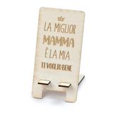 Mopec W36.5 La Miglior Mamma mobiele telefoonhouder van hout, 7 x 14 cm, bruin, normaal