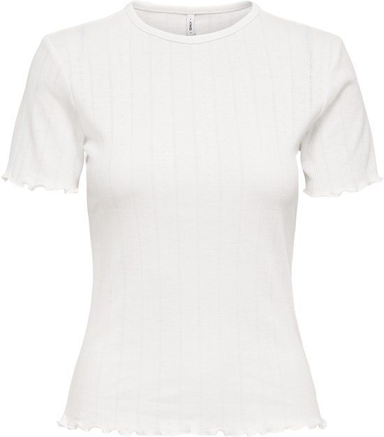Only T-shirt Onltenna O-neck S/s Top Jrs Noos 15367557 Cloud Dancer Dames Maat - XS