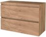 Basic Line Start 46 Badkamermeubelset - 100 x 46 cm - Greeploos - 2 Lades - Wastafelblad - Whisky Oak