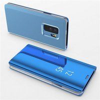 Phonillico® Blauwe spiegel flip case voor Samsung Galaxy A20E - Clear View beschermhoes