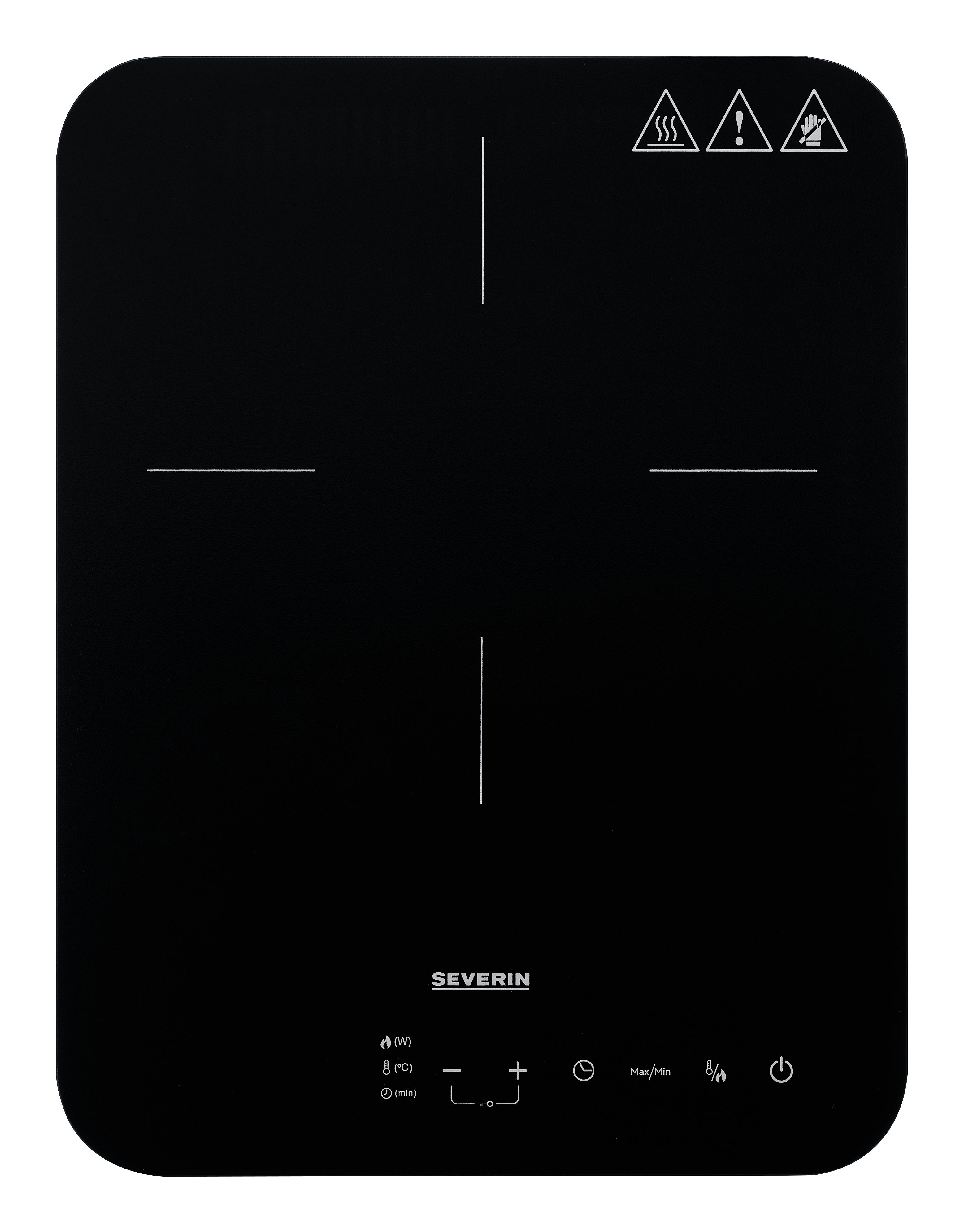 Severin KP 1032 Inductiekookplaat - Zwart, Grijs - 28 cm - 1 zone - Touchbediening - Timer