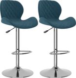 vidaXL Barkrukken 2 stuks fluweel blauw