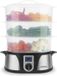 Non-branded Compact Programmable Electric Steamer 12L with 3 Stackable Baskets for Eggs, Vegetables and Rice
