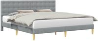 vidaXL Bedframe met hoofdeinde Lichtgrijs 180 x 200 cm Stof