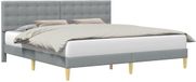 vidaXL Bedframe met hoofdeinde Lichtgrijs 180 x 200 cm Stof