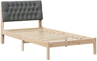 vidaXL Bedframe met gevoerd hoofdeinde, bruin, 100 x 200 cm