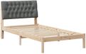 vidaXL Bedframe met gevoerd hoofdeinde, bruin, 100 x 200 cm