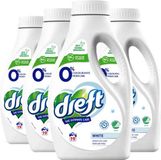 Dreft Vloeibaar Wasmiddel 0% Witte Was 76 Wasbeurten - 4 x 988 ml - Voordeelverpakking