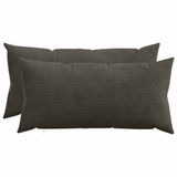 vidaXL Kussensloop 2 stuks HEERLEN Antracietkleurig 40 x 70 cm corduroy