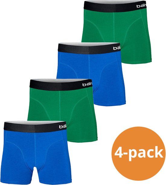 Apollo Bamboo Boxershorts - 4-Pack - Men's - Blue/Green - Size M