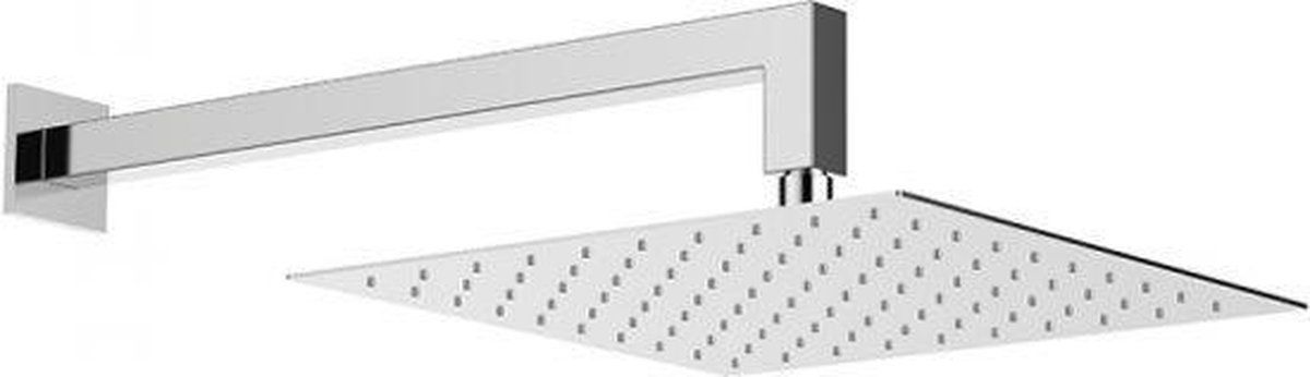 Douchebakkenopmaat.nl Hoofddouche 25x25cm gepolijst RVS inclusief muurarm