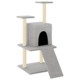 vidaXL Kattenmeubel met sisal krabpalen 110 cm lichtgrijs