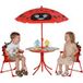 Ensemble de mobilier de jardin pour enfants 4 pièces, acier et tissu Oxford, rouge