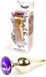 Bossoftoys - Gold Big Butt Plug - Anal Plug With Purple Stone - Length 9 Cm - Dia 2,9 Cm - 64-00070