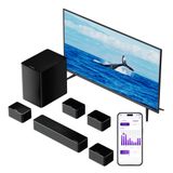 ULTIMEA 7.1 Virtueel Surround Geluidssysteem voor TV, 410W vermogen, soundbar met verstelbare subwoofer en surroundboxen, bediening via app